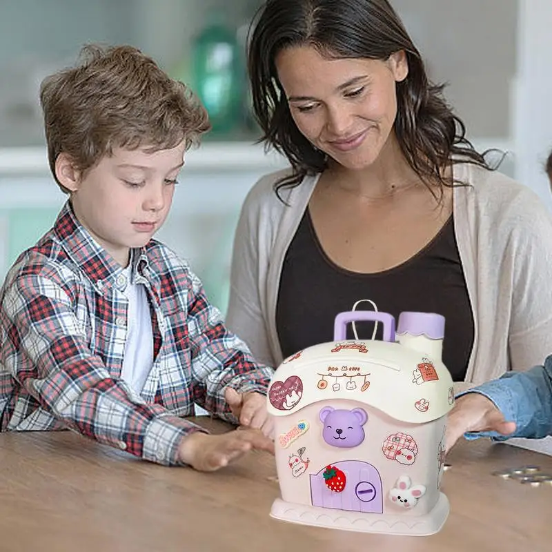 Дом Money Bank House Shpae Большой банк монет с ключами для хранения денег Коробки декора