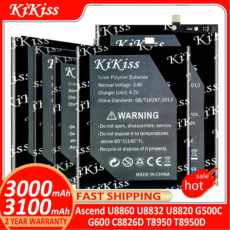 Аккумулятор KiKiss для Huawei Ascend U8860, U8832, U8820, G500C, G600, C8826D, T8950, T8950D, для Honor M886, M920, N920, аккумулятор + номер отслеживания