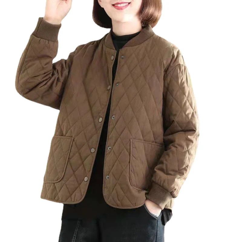 

Korea Version Solid Color Retro Vintage Fashion Women Parkas Female Autumn Winter Tops Coats