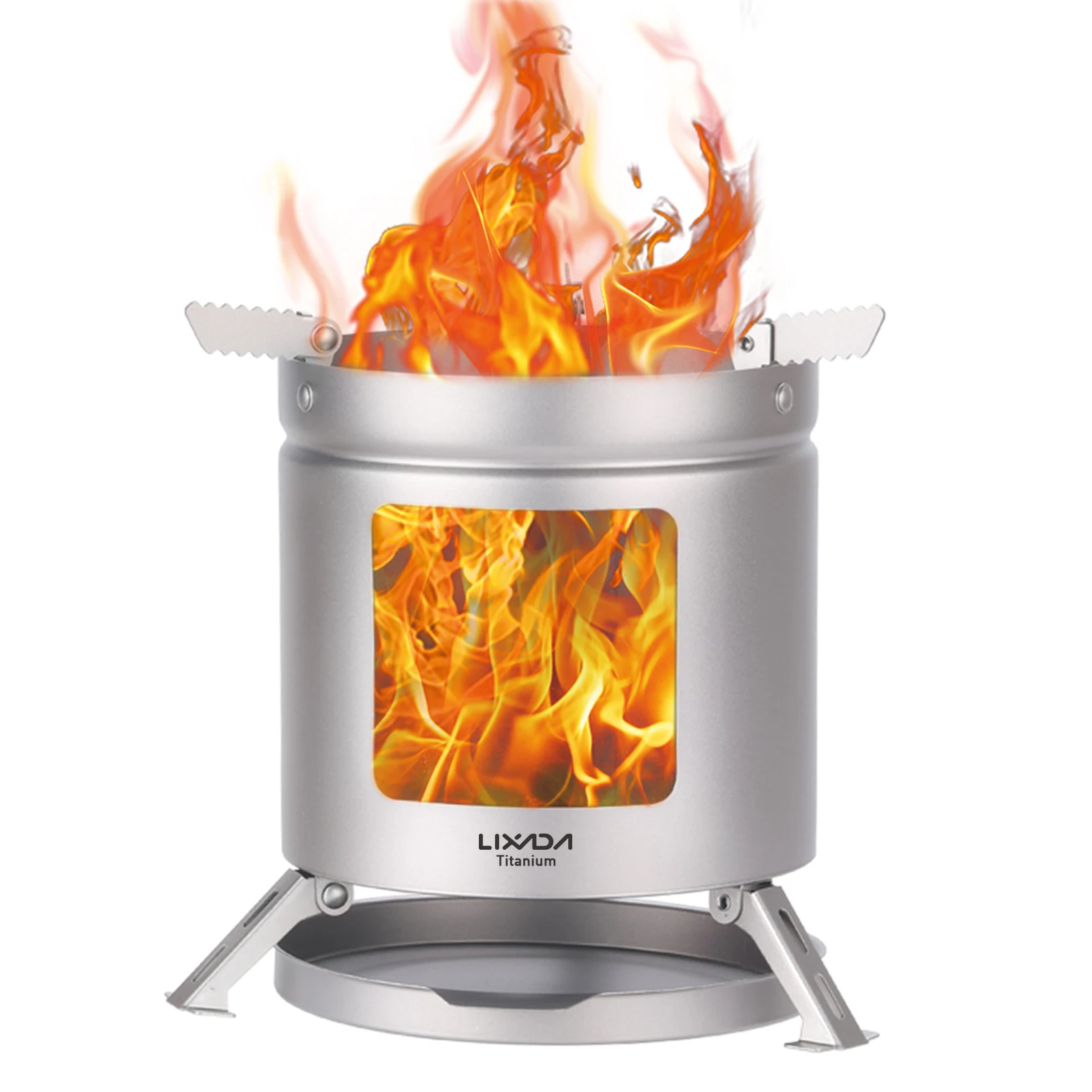 

LIXADA Tiatanium Camping Stove Outdoor Stove Wood Burning Stove Camping Pot Holder Firewood Bracket for Camping Picnic Hiking