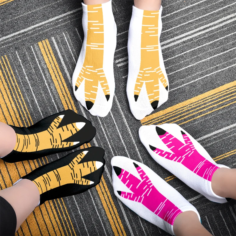 Chicken Feet Women Cotton Short Socks Fashion Trend Funny Casual Comfortable Couple Socks Cute Wkaii Happy Halloween Boat Socks images - 6