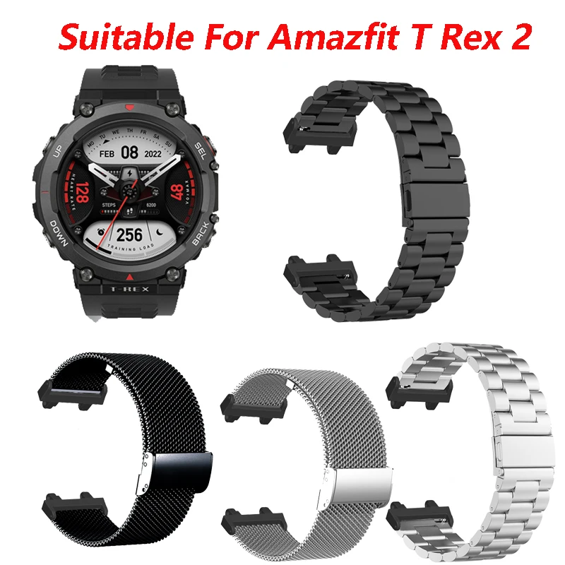 

New Luxurious Stainless Steel Band For Amazfit T Rex Pro Smart Watch Strap Metal Bracelet For Xiaomi Huami Amazfit T Rex 2