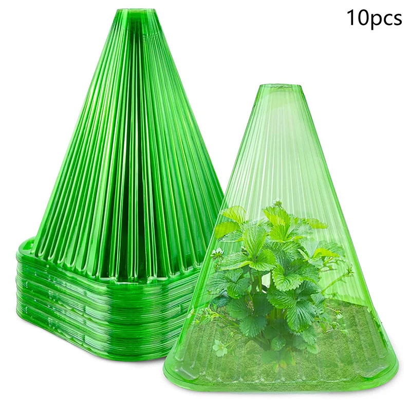 

10Pcs Plant Cover Reusable Green Transparent Reusable Garden Plants Anti-Frost Greenhouse Plants Garden Yard Supplies