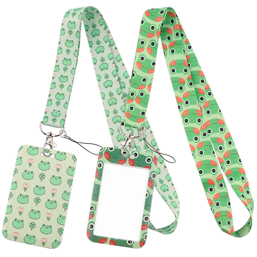 CB1315 Cute Frog Lanyard For Keychain ID Card Cover Passport Student Cellphone USB Badge Holder Key Ring Neck Straps Accessories