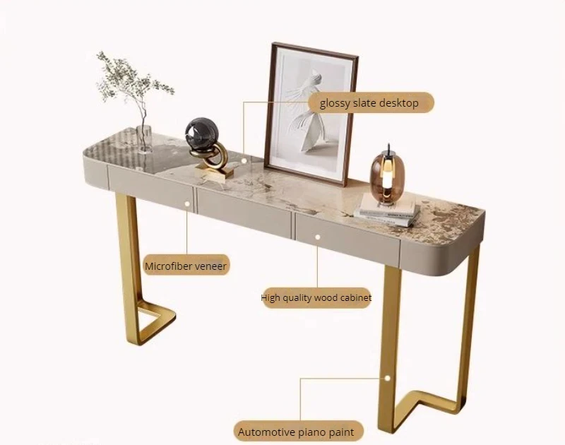 Роскошный глянцевый консольный столик для прихожей гостиной шиферный на крыльце