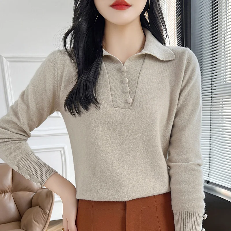 Must-Have for the Year of Birth ~ 2025 Красный 100 свитер из чистой шерсти женский свободный