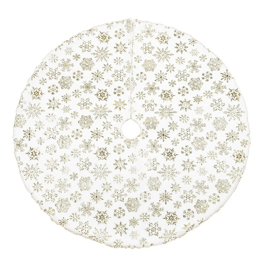 

Новое Рождественское украшение, белая плюшевая юбка для рождественской елки, фартук с бронзовыми перьями, украшения для рождественской елк...