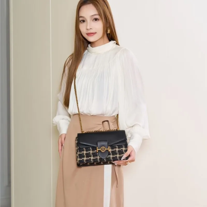 Брендовая женская сумка 2025 года новинка осени и зимы легкая роскошная клетчатая