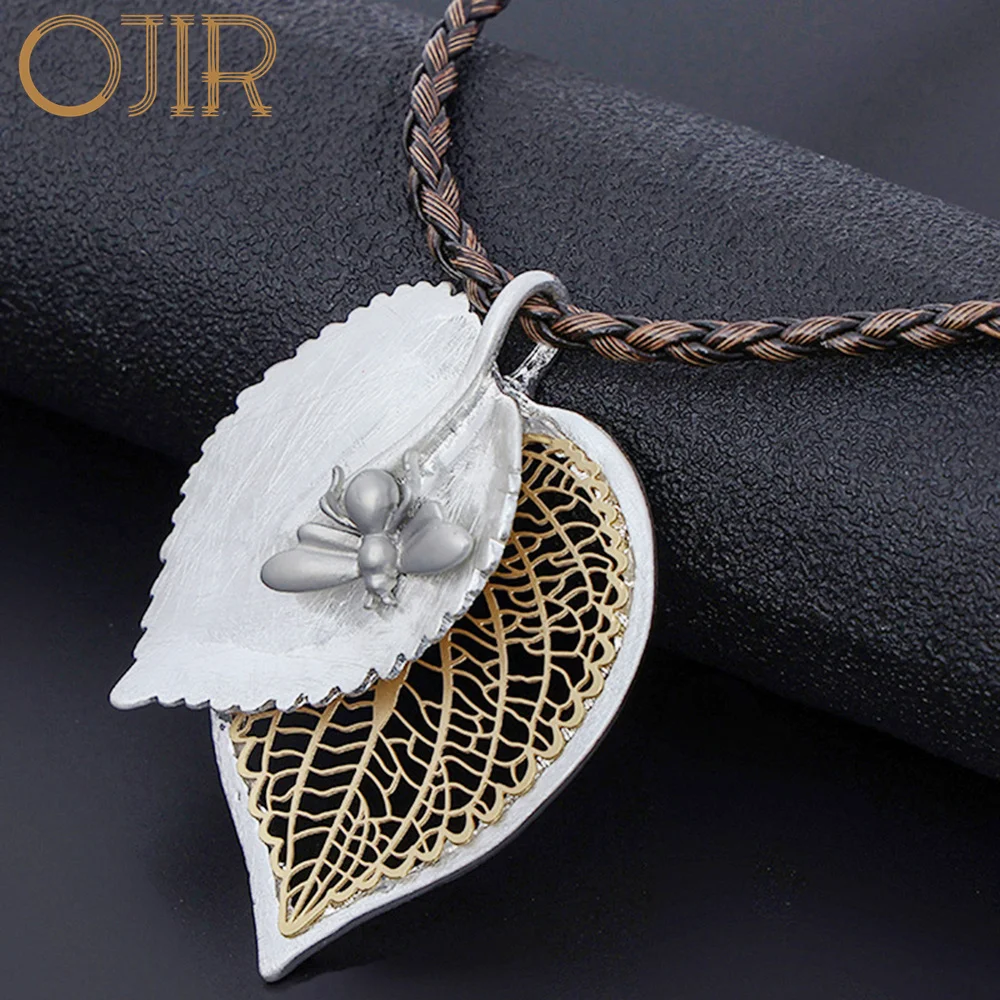 

Vintage Hollow Leaf Shape Necklace for Women Goth Jewelry Stranger Things Items Fashion Suspension Trending Products Pendants