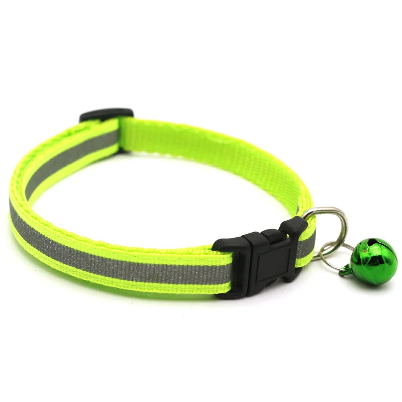 

1PC Reflective Breakaway Cat Collar Neck Ring Necklace Bell Small Dog Pet Products Safety Elastic Adjustable With Soft Material