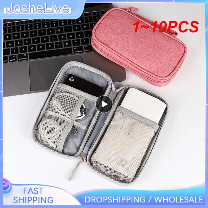 

Сумка для хранения кабеля передачи данных, портативный органайзер для наушников, цифровой гаджет, портативный двухслойный жесткий диск USB, 1 ~ 10 шт.