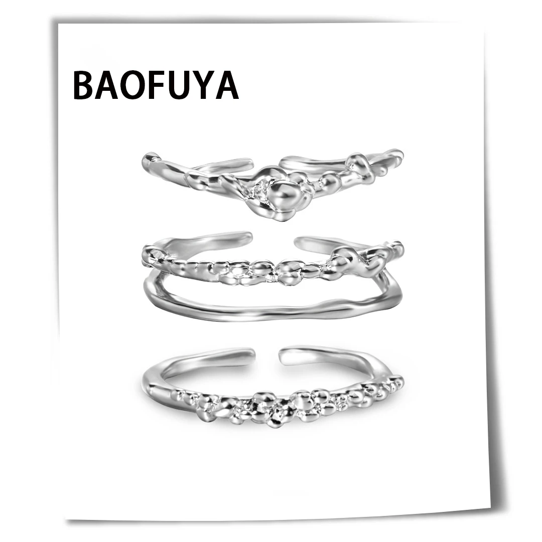 

Vintage Metal Rings For Women Irregular Round Finger Ring Adjustable Engagement Ring Korean Style Jewelry Gift Bague