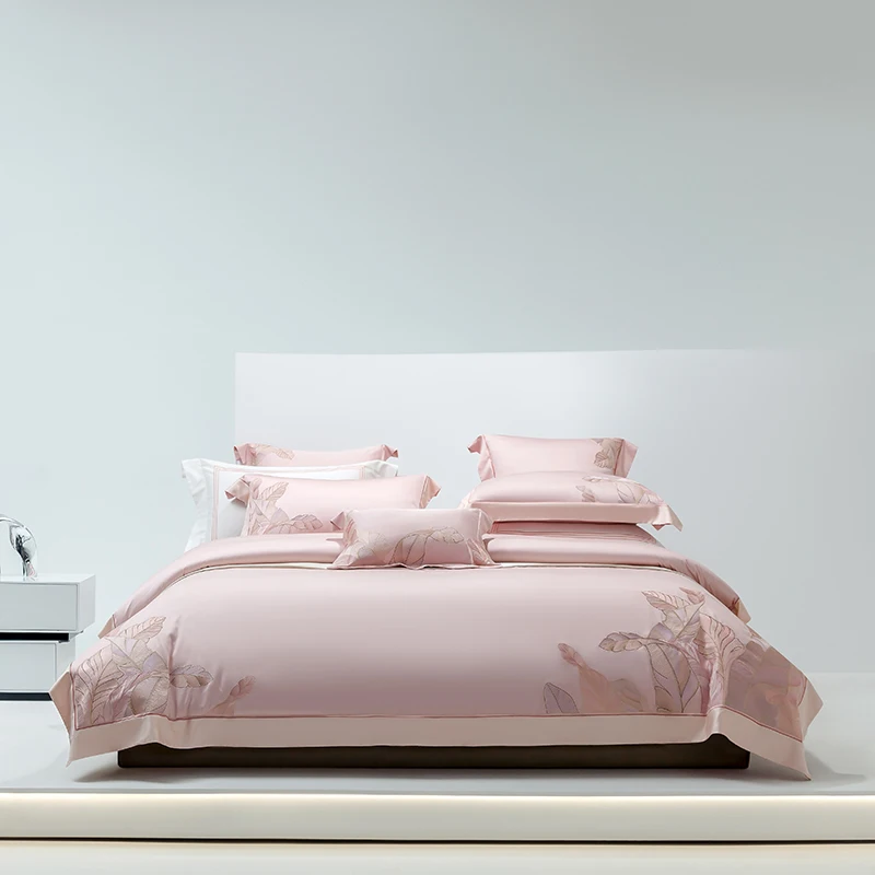 

Комплект постельного белья Fat Fairy HOME TEXTILE из лиоцелла с вышивкой листьев