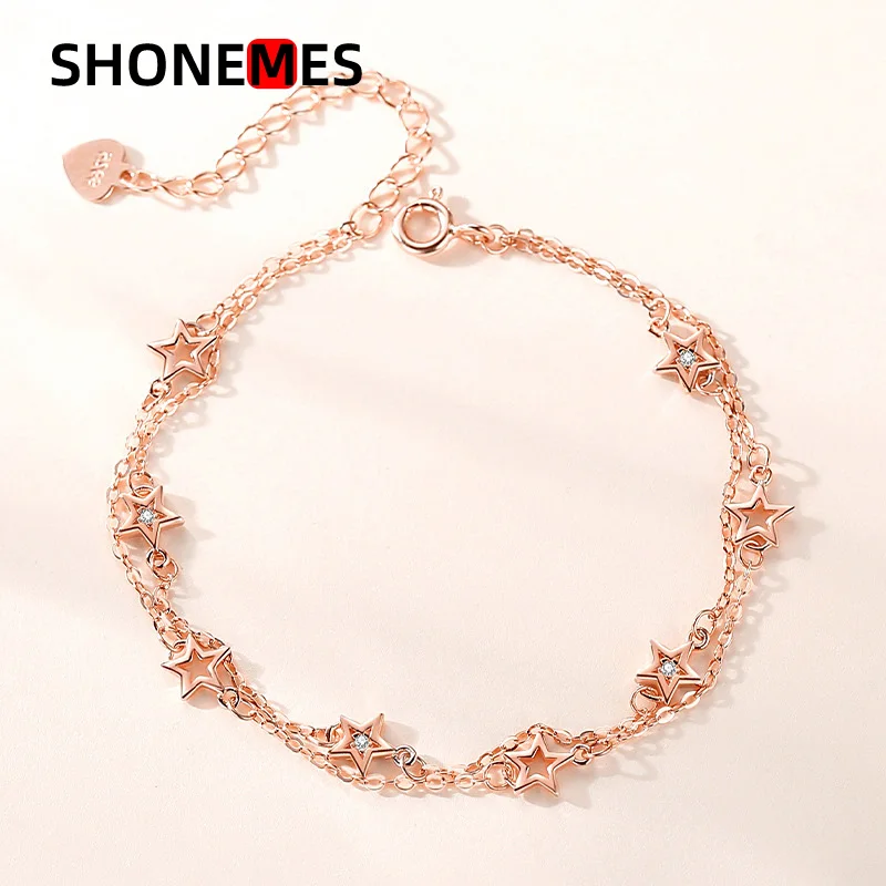 

ShoneMes Stars Bracelet Women Exquisite Pentagram Chain Jewelry Gifts