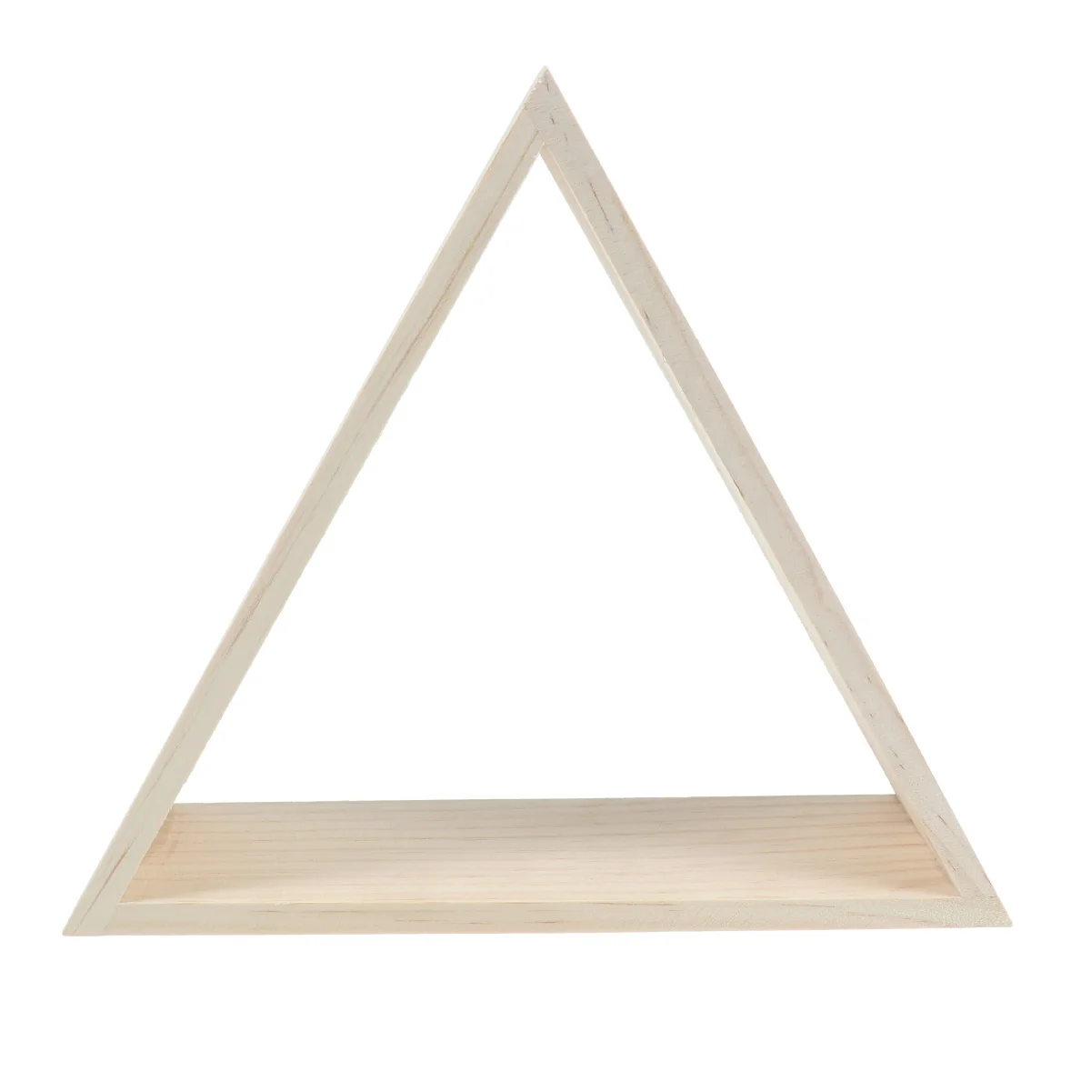 

Hollowed Simple Shape Triangle Shelf Home Daily Storage Use Shelf Pinewood Hand-made Home Decoration Tool