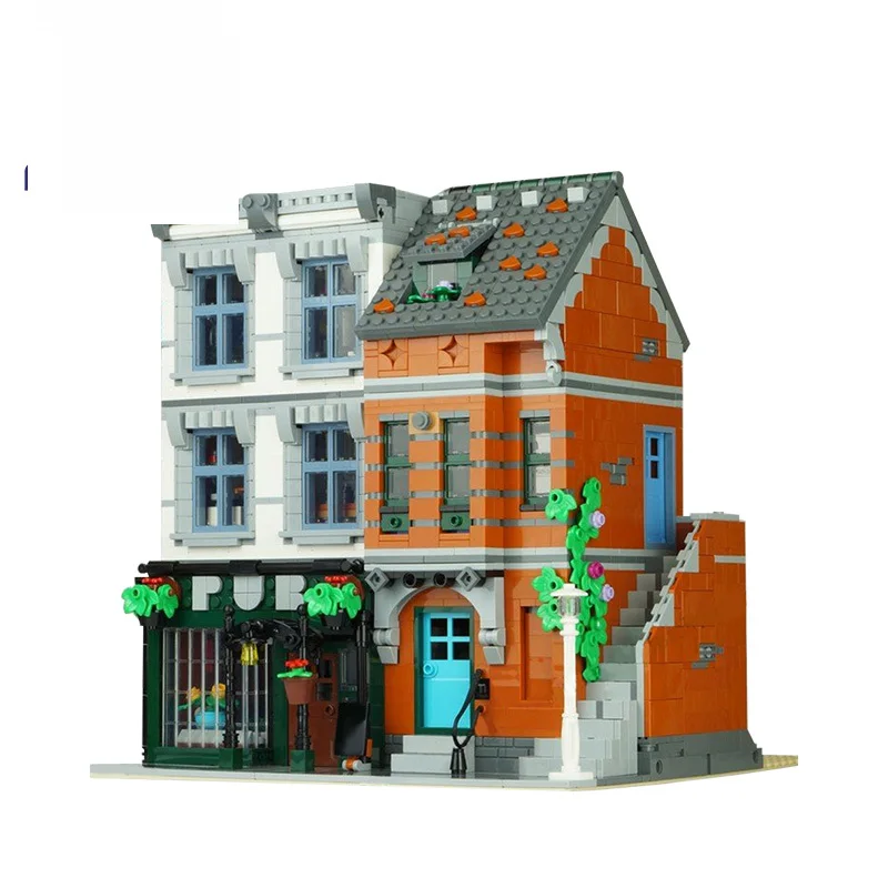 

BZB MOC Scene Modular Bar 53879 10264 Citys Street Building Blocks Construction Block Modular Pub Toys for Kids Children Gift