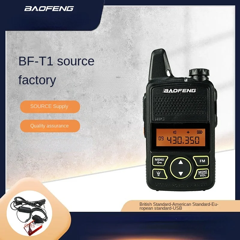 Baofeng Mini Walkie Talkie Bf-t1 with Screen Keyboard Bf-9100a Color Hanging Rope 2W UHF Band