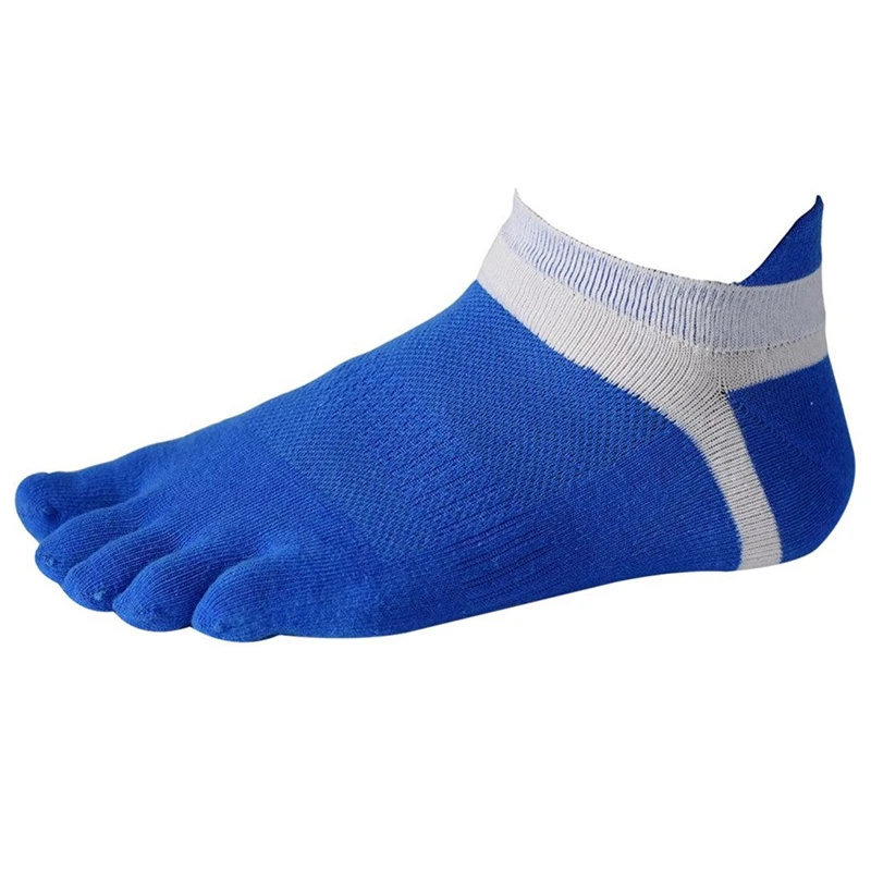 12 Pair Men Cotton Low Cut Athletic Socks 5 Toe Socks Mesh Wicking, Black+White+Yellow+Blue+Green+Grey