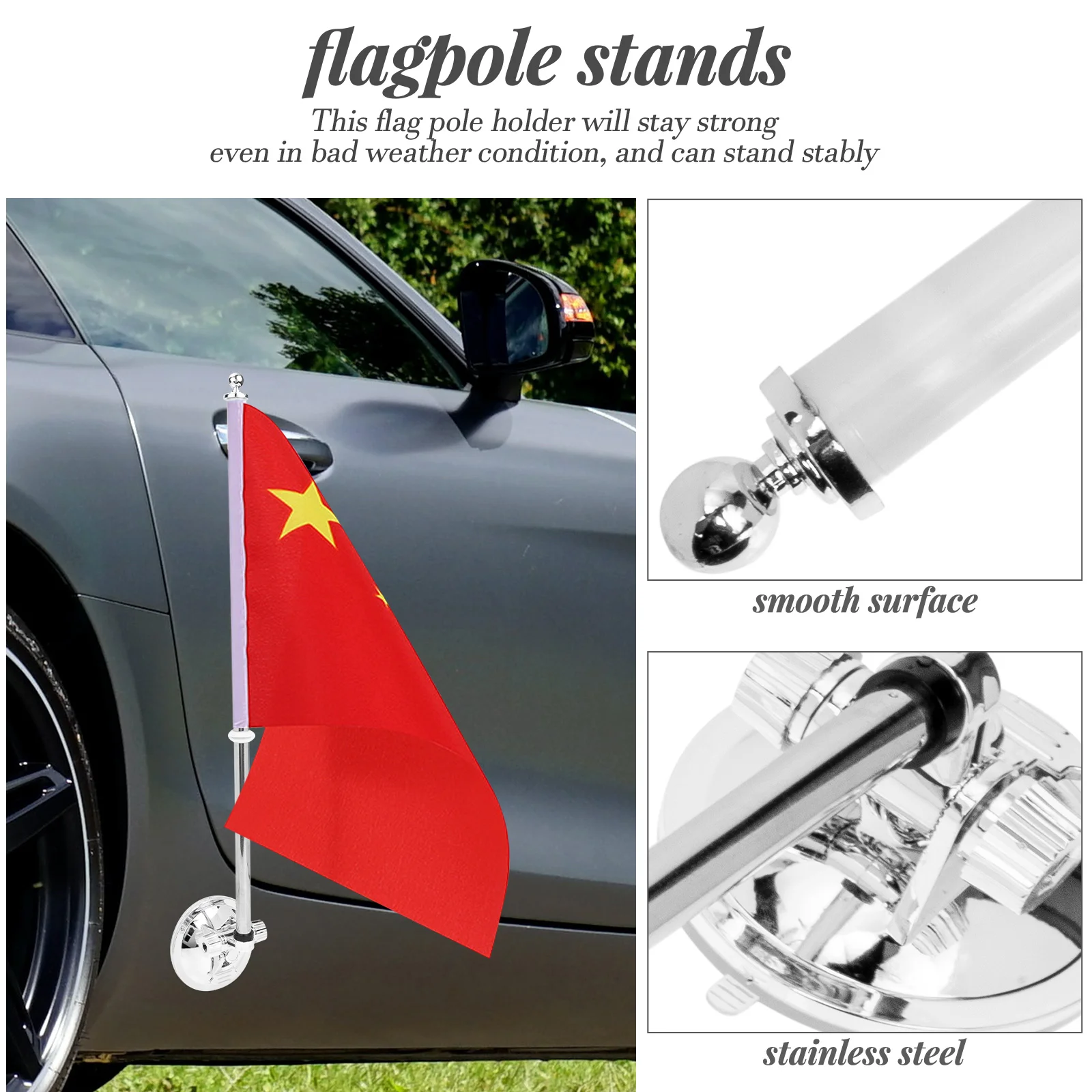 

Saloon Parade Flagpole Multi- Use Base Suction Mount Holder Cup Bracket Stuff Car Supplies Mini Desk Holders Stand