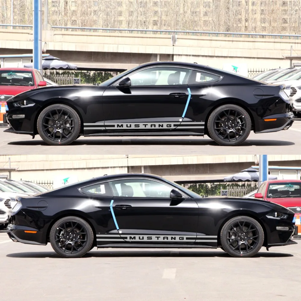 Race Sports Car Stickers Stylish Auto Long Side Stripe Decal Vinyl Film Tuning Sticker for Ford Mustang Automobiles 2022 |