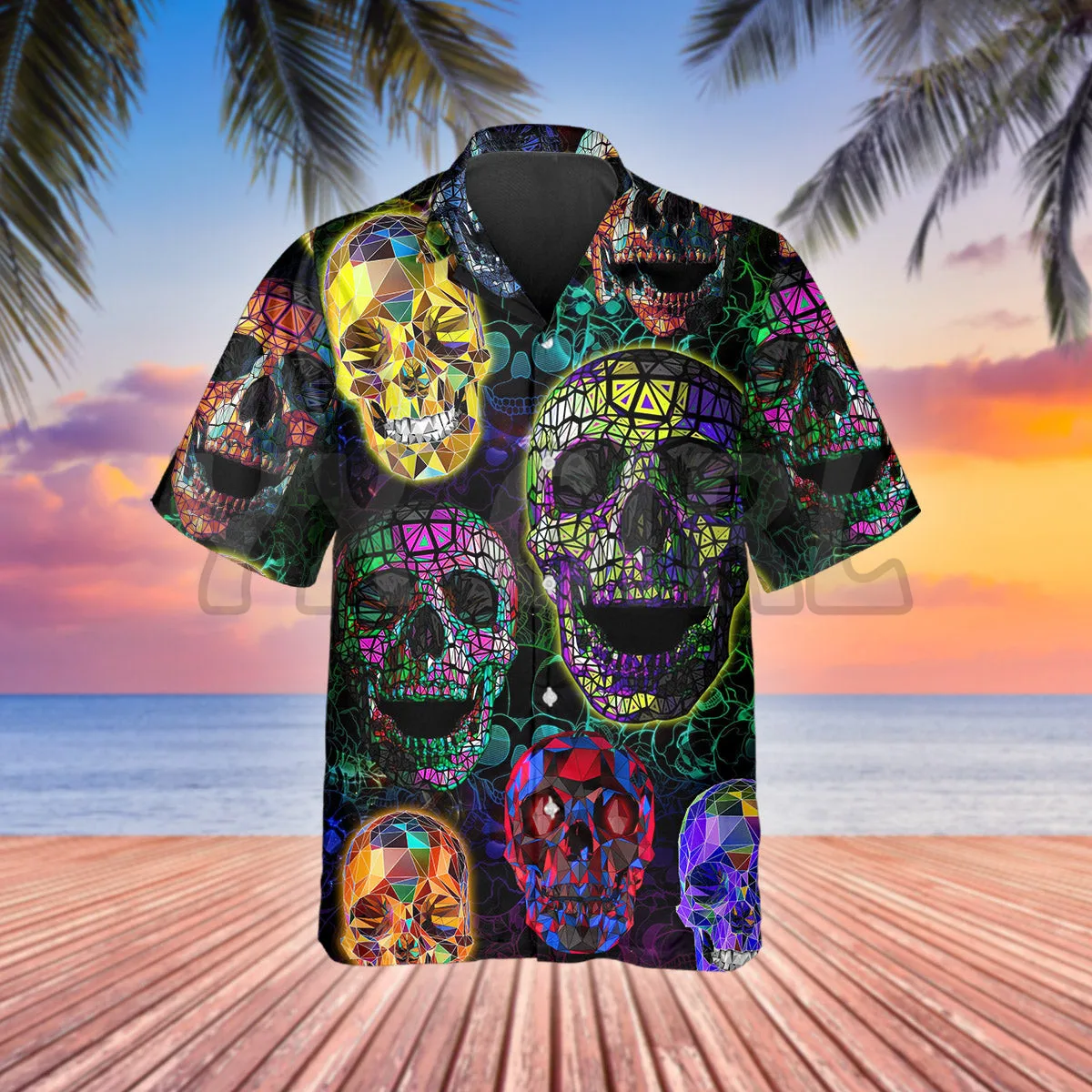 Lucky Dice Spades Gambling Skull 3D All Over Printed Hawaiian Shirt Men's For Women's Harajuku Casual Shirt Unisex