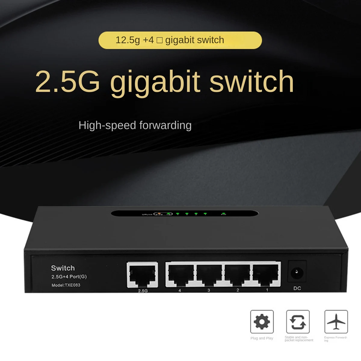 

TXE083 2,5G гигабитный коммутатор, 4-портовый коммутатор Ethernet, Неуправляемый коммутатор, штепсельная вилка европейского стандарта