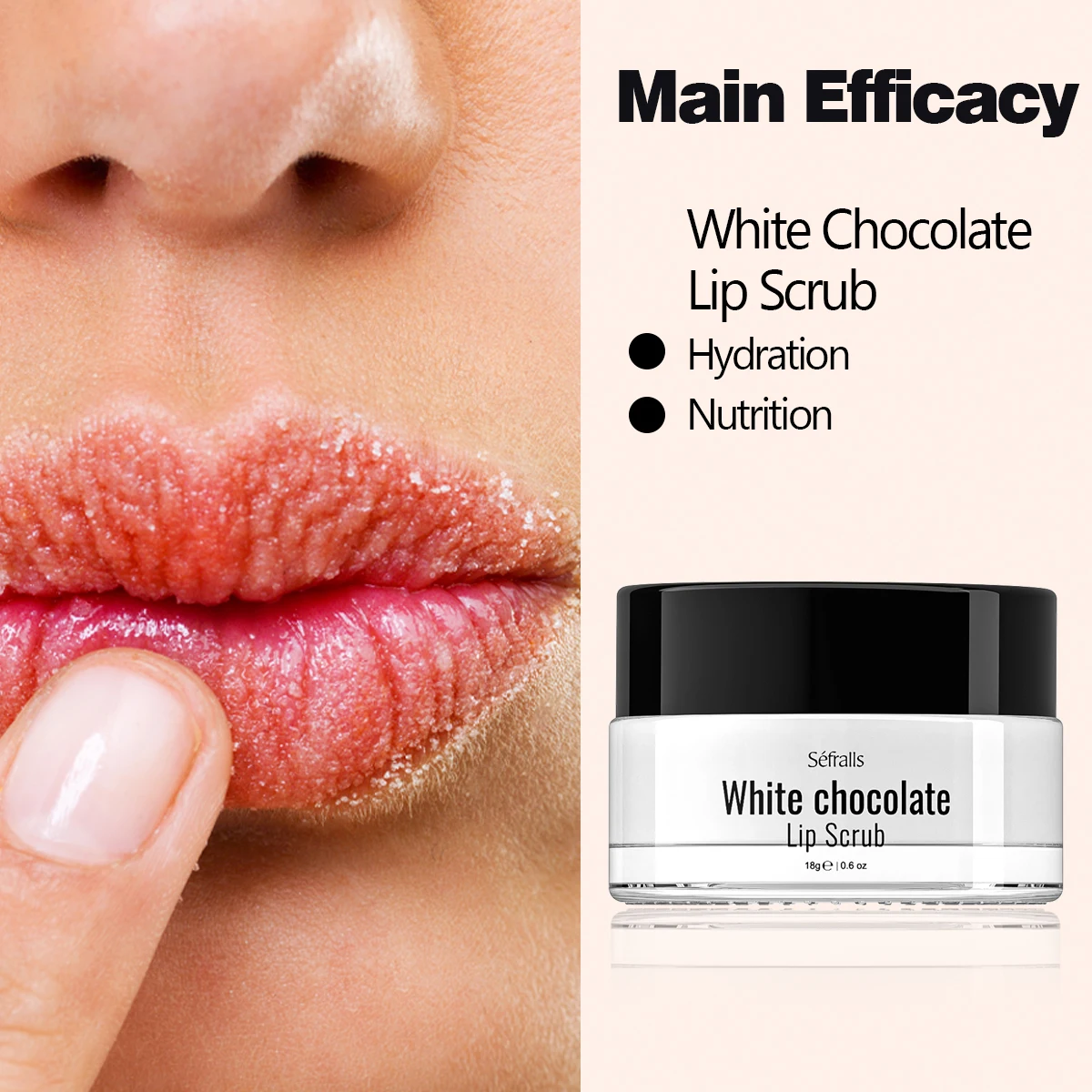 Séfralls Скраб для губ из белого шоколада Уход за губами Gentle Repair Replenish Exfoliate Skin и Fade Lip