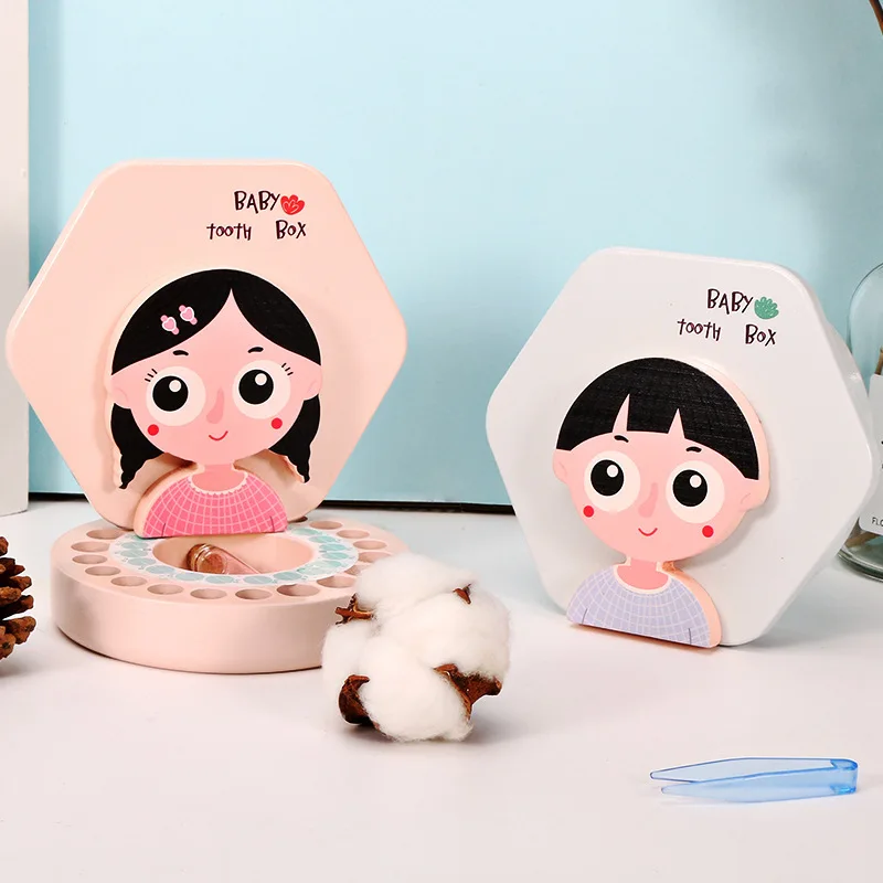 

Baby Keepsakes Deciduous Tooth Commemorative Box Girl Boy Change Tooth Storage Box Wooden Baby Fetal Hair Collection Gift Box