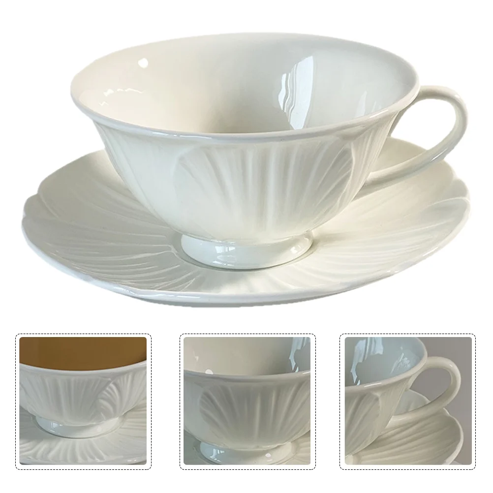 

1 Set French Style Coffee Cup Elegant Ceramic Mug Tea Cup with Saucer
