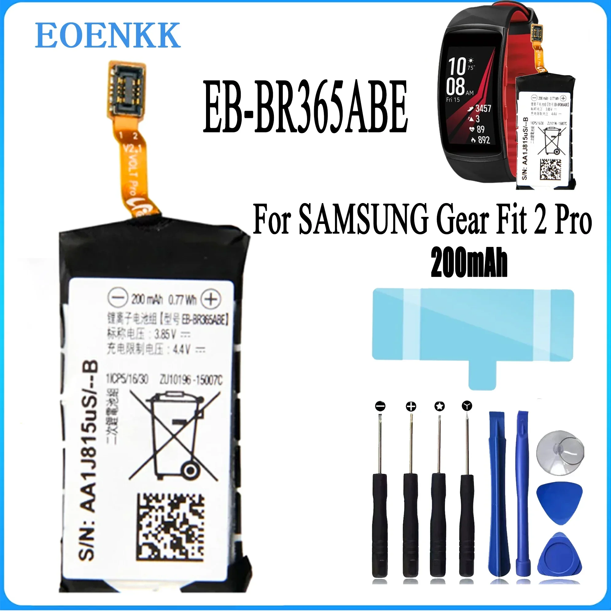 Емкость большой емкости EB-BR365ABE для Samsung Watch Gear Fit 2 Pro SM-R365 R365 аккумуляторы Bateria