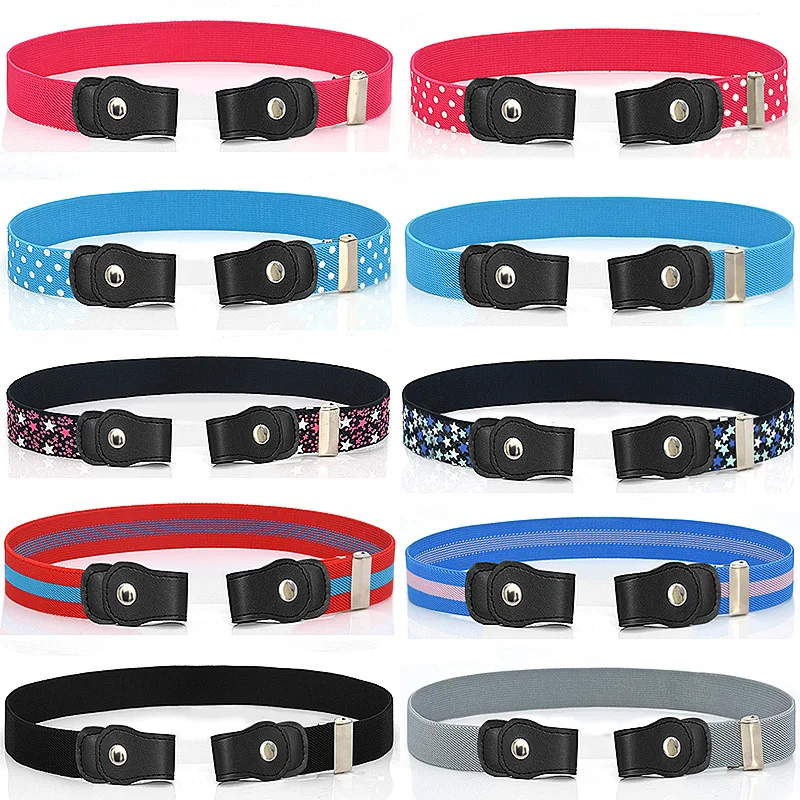 

Child Kids Buckle-Free Elastic Belt No Buckle Stretch Leather Belt For Boys Girls Adjustable Children Belts For Jeans Pants