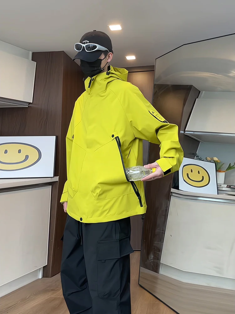 Dopamine Outdoor Jacket Men's Spring and Autumn Storm Waterproof Mountaineering Outerwear Functional Sle American Cargo