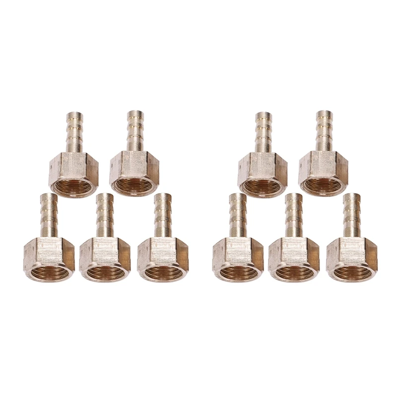 

10Pcs Brass 6Mm Hose Barb 1/4 Inch BSP Female Thread Quick Joint Connector