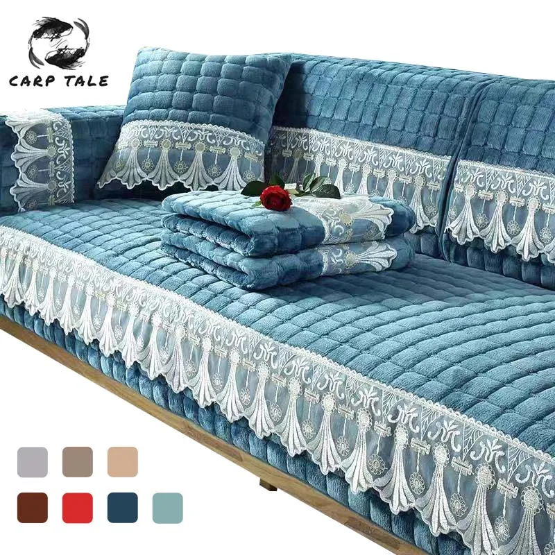 

Thicken Sofa Cover Lace Non-slip Resistant Slipcover Seat Modern 7 Colors Couch Cover Universal Sofa Towel For Living Room Decor
