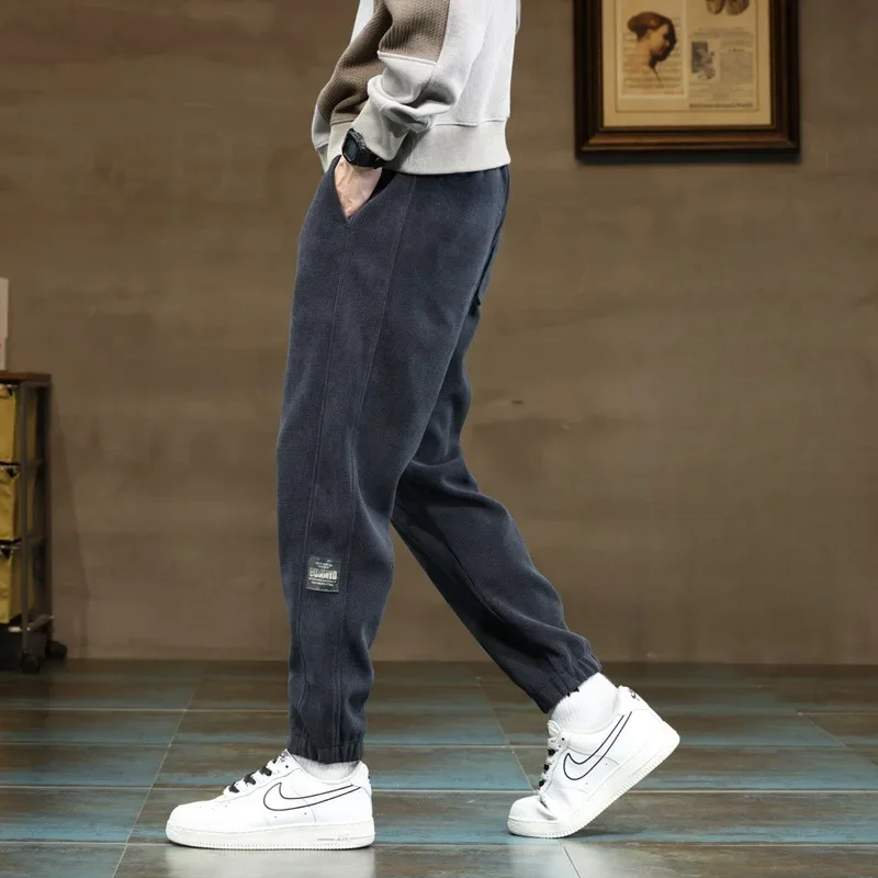 Мужские утолщенные вельветовые повседневные брюки на флисовой подкладке