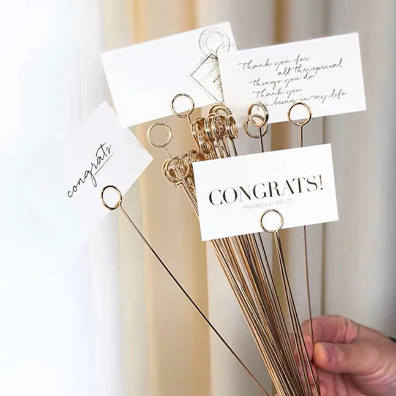 

10 шт., металлическая открытка-зажим для цветов