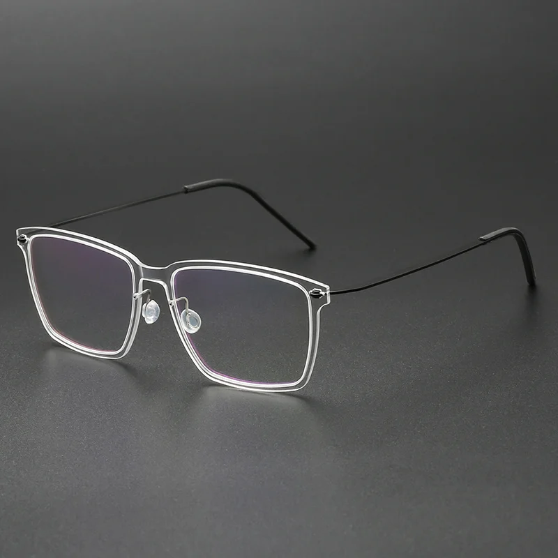 Denmark Brand Titanium Prescription Eyeglasses 6505 Men Square Ultralight Screwless Glasses Frame Women Myopia Optical Spectacle |