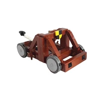 moc medieval catapult car vehicle siege weapon building block medieval architecture brick stone cart model kids toy gift