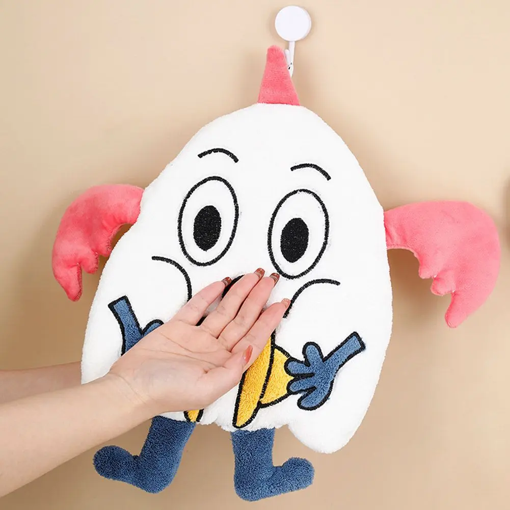 

Household Hand Towels Scouring Pad Handkerchief Bathroom Cloths For Hand Drying Wall-Mounted Thick Absorbent Animal Shaped Towel
