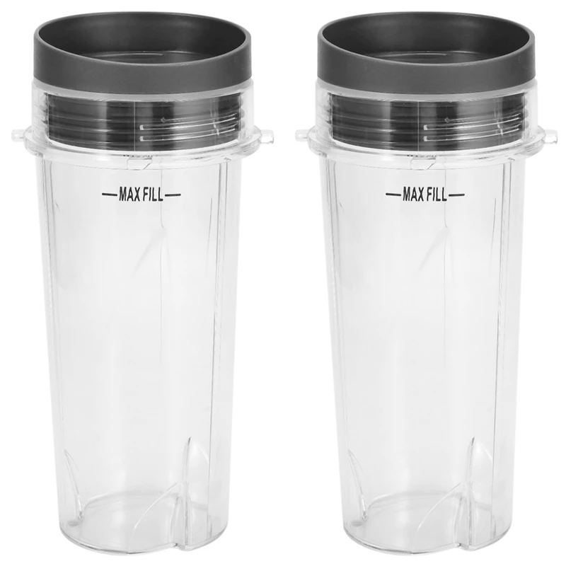 

Replacement For Ninja 16 Oz Cup Single Serve - For Nutri Ninja BL770 BL780 BL660 Blender (2-Pack)