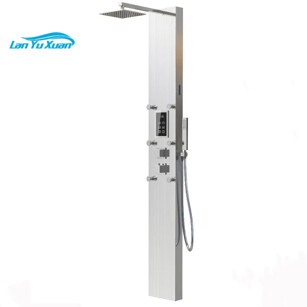 

new design bathroom wall mounted stainless steel Waterfall column set tower Shower Panels steam panel steam bath generator