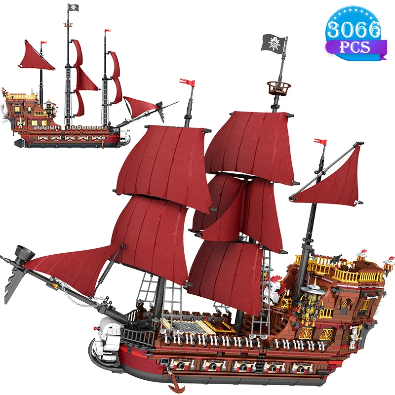 

Ideas Adventure Pier Pirate Ship Model Building Blocks MOC Expert Sailing Ship Bricks Educational Toys Holiday Gift for Children