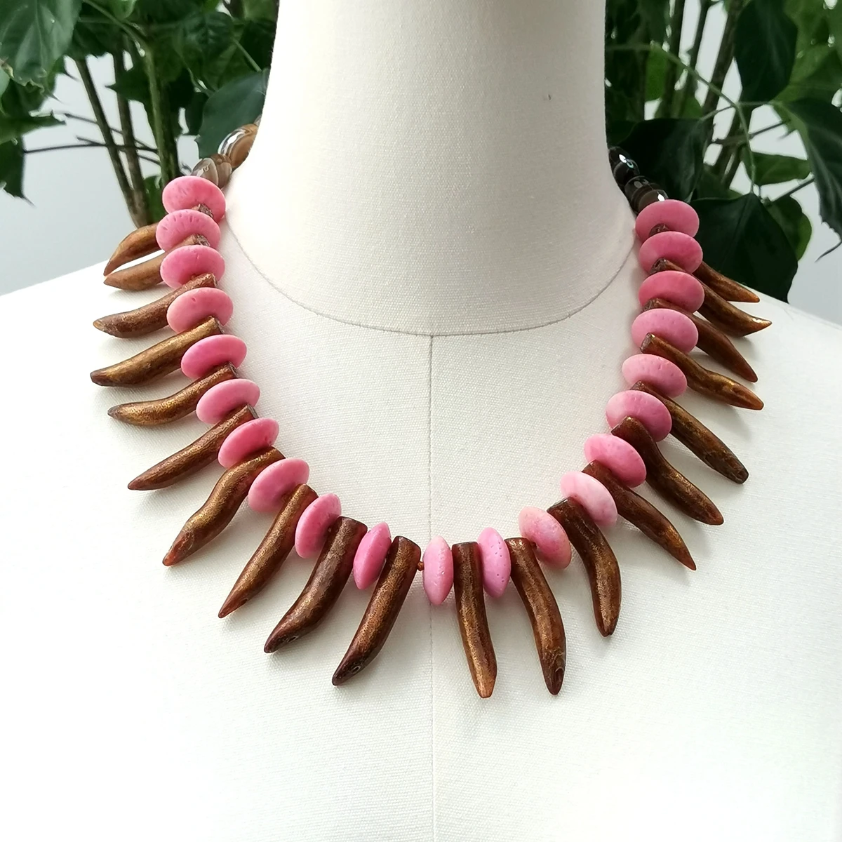 

Lii Ji натуральный камень коричневый розовый чокер ожерелье 54 см коралловое ожерелье в наличии Распродажа женщин ювелирные изделия подарок