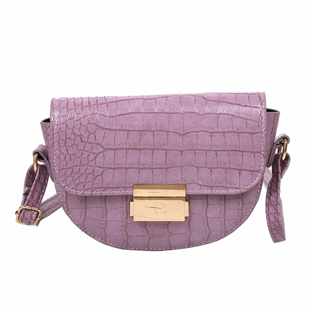 

Temperament Lock Buckle Saddle Bag Simple And Versatile One-Shoulder Messenger Bag Women'S Small Bags