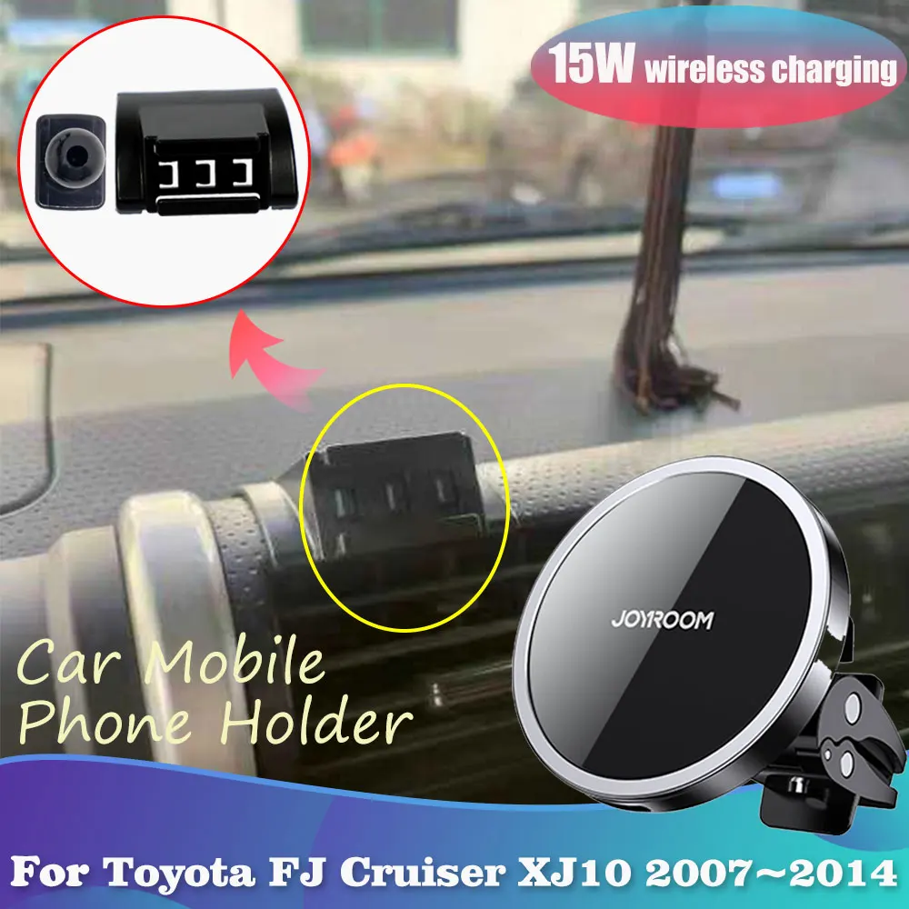 Автомобильный держатель для телефона для Toyota FJ Cruiser XJ10 2007 ~ 2014,2008 2009 2010 2011 2012 2013 магнитная подставка с зажимом, поддержка проводов, стикер для ...