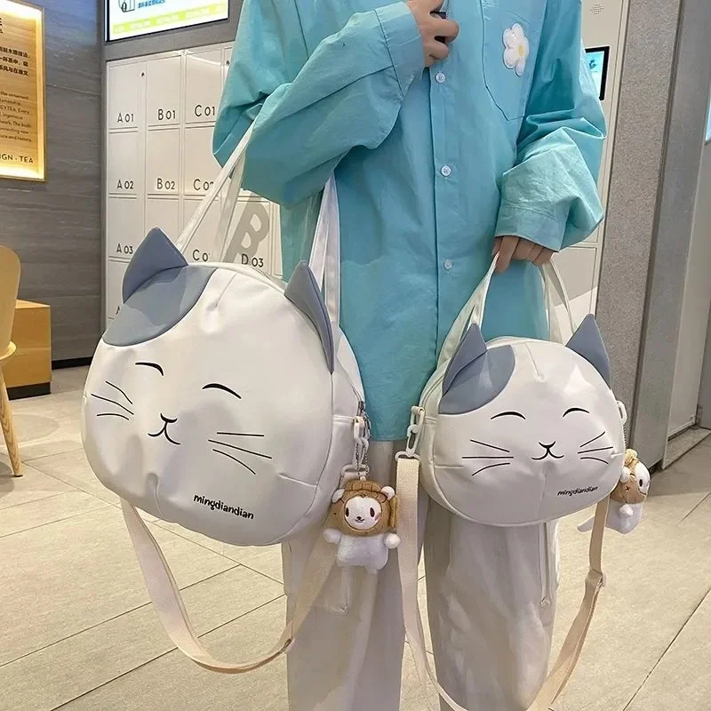 

New Canvas Prints Cat Satchel Messenger Shoulder Bag Women Reusable Grocery Shopping Bags Portable Tote Bag School Crossbody Bag