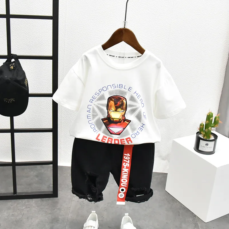 

Baby Summer Clothing Set Boys Cotton Tops + shorts 2pcs Kids Boys Cartoon Clothing For 2-7Year Boys Outfits