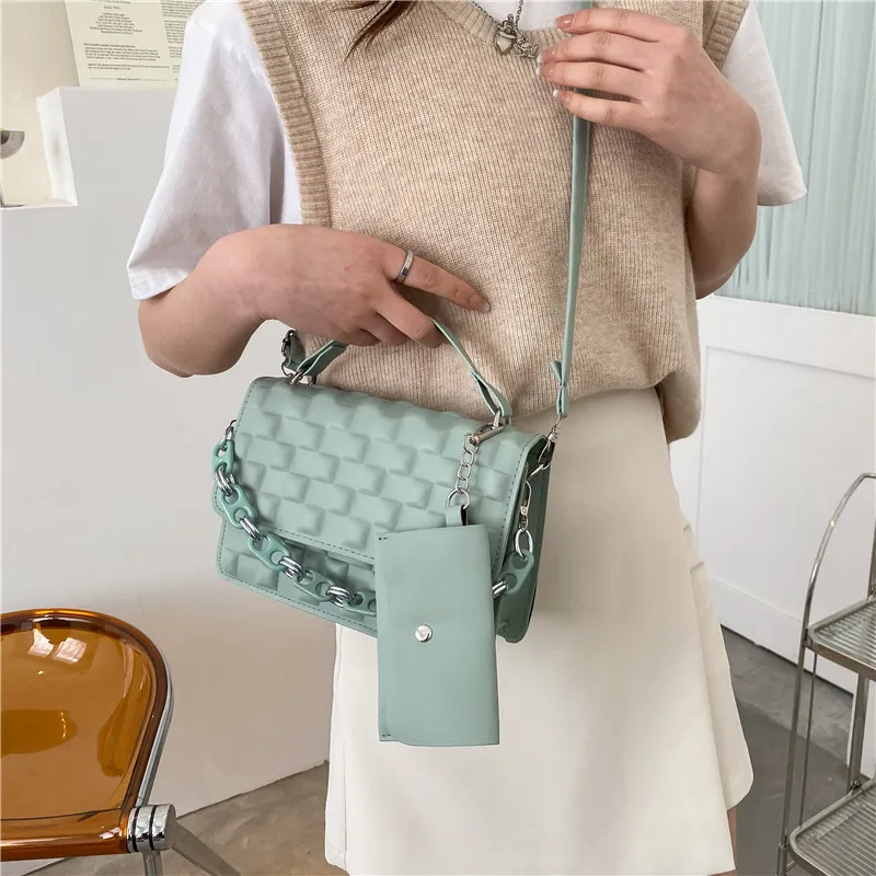 

Top Quality Texture Foreign Handbag Female 2022 New Tide Chain Fashion Shoulder Korean Version Of Simple Slung Small Square Bag