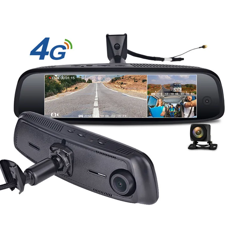 

3 Cameras Vehicle Camera 4G Android 8" IPS car mirror video recorder GPS ADAS 2G RAM 32G ROM FHD 1080P Dashcam Rear view Mirror