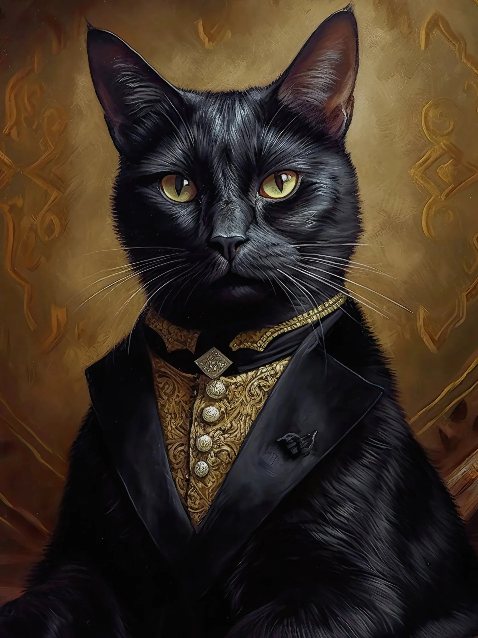 

Печать на холсте "Викторианский Готический Черный Кот"